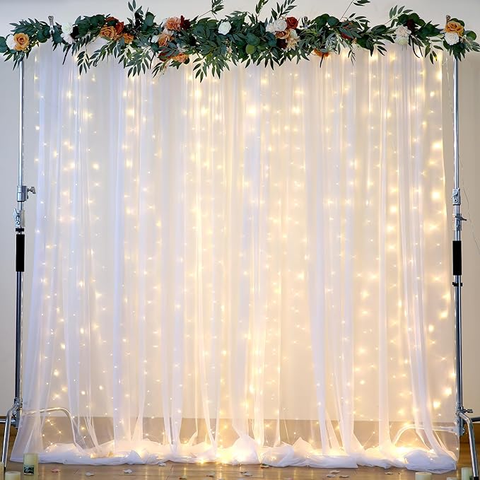 10ft x 15ft White Tulle Backdrop Curtain - Image 5