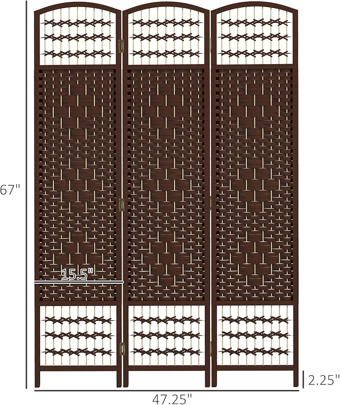 HOMCOM 3 Panel Room Divider, Folding Privacy Screen, 5.6' Room Separator - Image 7