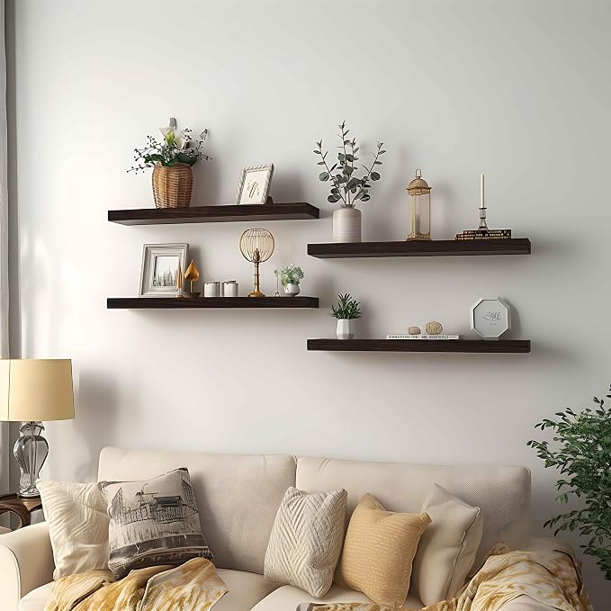 PHPH Wood Floating Shelves for Wall, Wooden Wall Shelves for Bedroom - Image 3