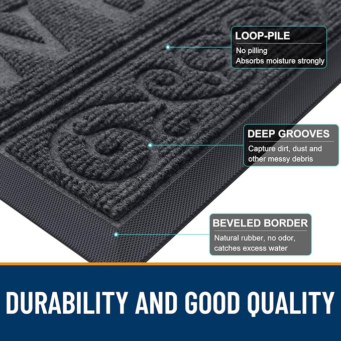 OLANLY Welcome Door Mat Indoor Outdoor Entrance, Heavy Duty Sturdy Front Door - Image 8