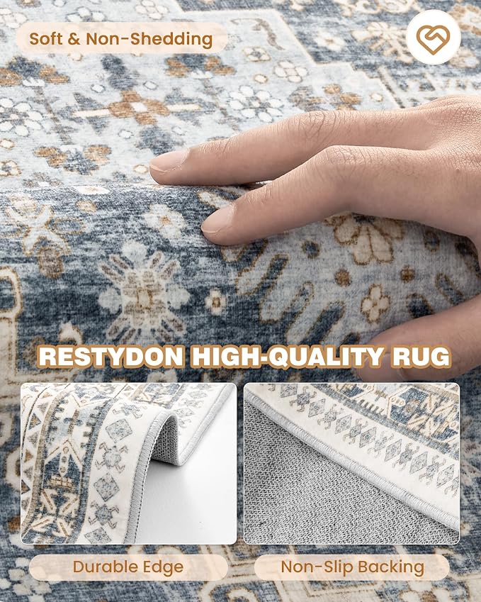 3x5 Washable Area Rug for Entryway, Kitchen Rugs Non Slip for Dining Room - Image 7
