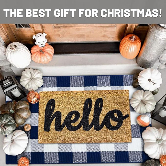 IOHOUZE Buffalo Plaid Checkered Rug 27.5" X 43" Front Door Mats, Washable Area - Image 5