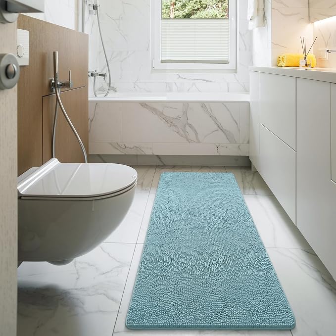 LOCHAS Luxury Bathroom Rug Shaggy Bath Mat 24 x 70 Inch, Washable Non Slip Bath - Image 7
