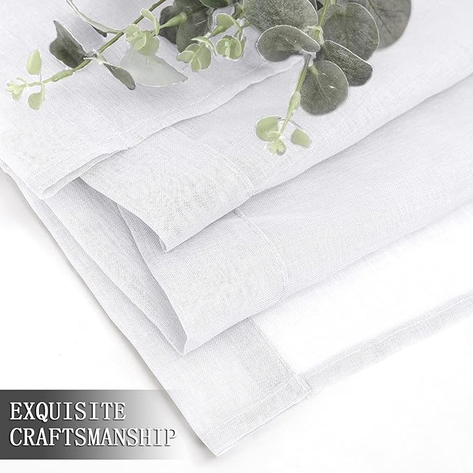 Tollpiz Sheer Tier Curtains Kitchen Linen Textured Half Curtain Sheers Light - Image 7