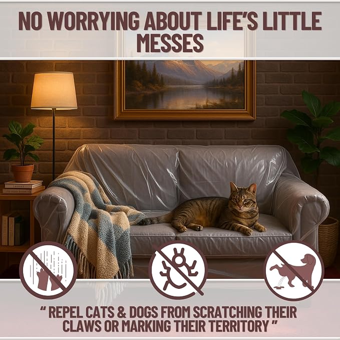 Evelots Clear Plastic Loveseat Cover - Image 4