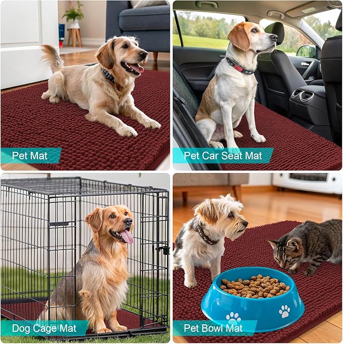 OLANLY Dog Door Mat for Muddy Paws 24x16, Absorbs Moisture and Dirt, Absorbent - Image 7