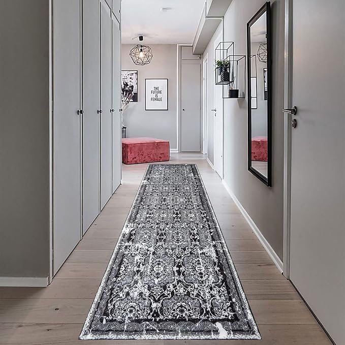 Vaukki Hallway Runner Rug, Vintage Shaggy Soft Laundry Rug Runner, Non Slip by Vaukki