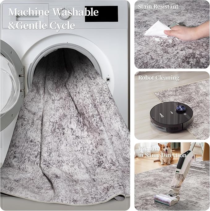 6 Square Area Rug: Washable Low Pile Carpet - Image 6