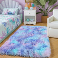 Amdrebio Purple Rainbow 2x3 Small Area Rugs by Amdrebio