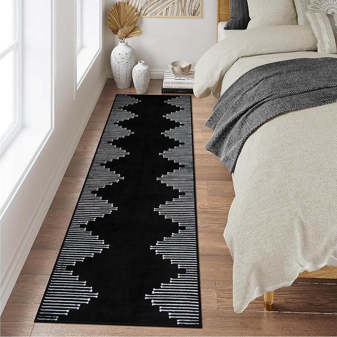 Seavish Black Runner Rug 2x6 Kitchen Runner Rugs Non Skid Washable Low Pile - Image 8