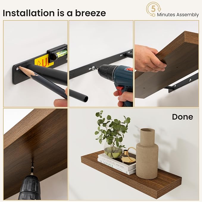 Fun Memories Rustic Wood Floating Shelves - Image 7