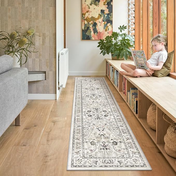 LOKHOM Washable Runner Rug, 2x8 Non-Slip Vintage Hallway Runner Rug - Image 3