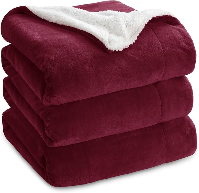 Bedsure GentleSoft Sherpa Fleece Blankets King Size by BEDSURE