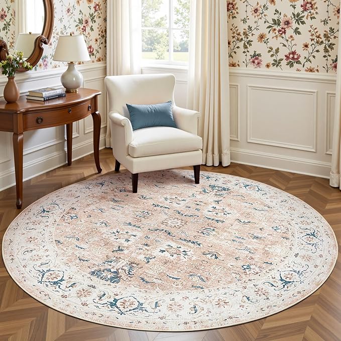 jinchan Round Rug 7ft Area Rug by JINCHAN