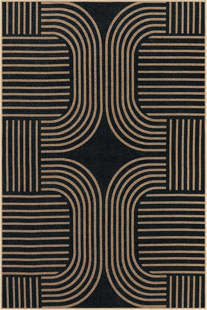 Lahome Enfys Modern Geometric Easy Jute Rug, 6x9 Area Rugs - Image 7