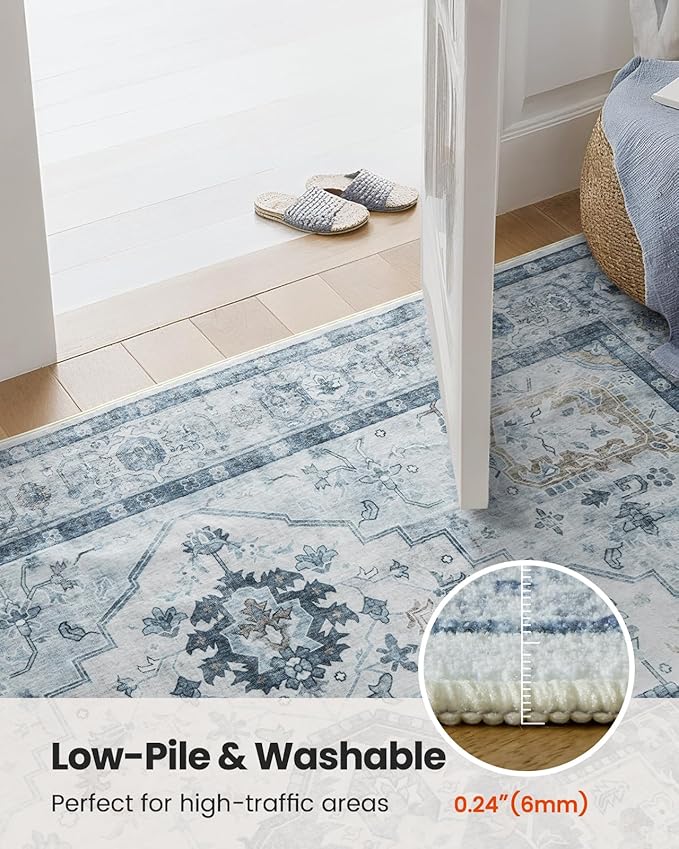 AMADA HOMEFURNISHING 9x12 Area Rug, Washable Low-Profile Large Area Rug - Image 7