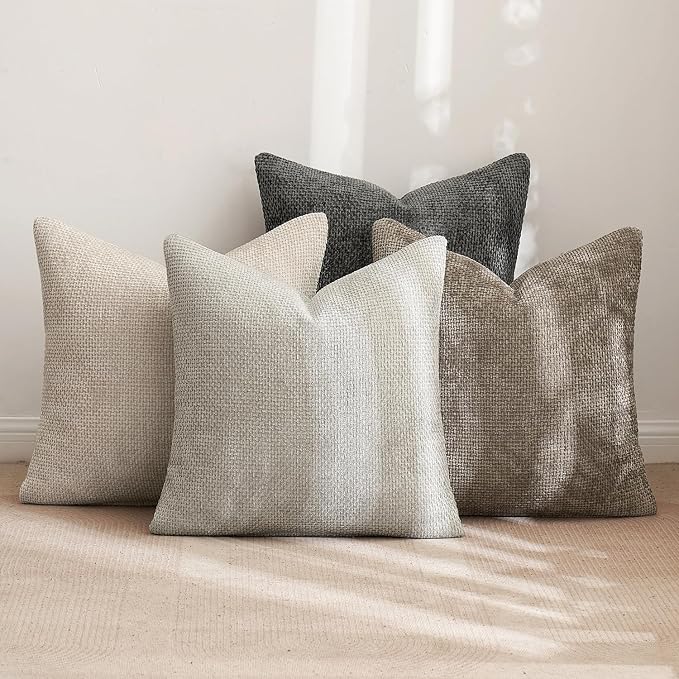 MIULEE Pack of 4 Couch Throw Pillow Covers 16x16 Inch Neutral Soft Decorative - Image 3