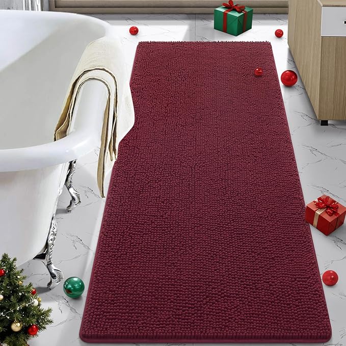 LOCHAS Luxury Bathroom Rug Shaggy Bath Mat 24 x 60 Inch, Washable Non Slip Bath by LOCHAS