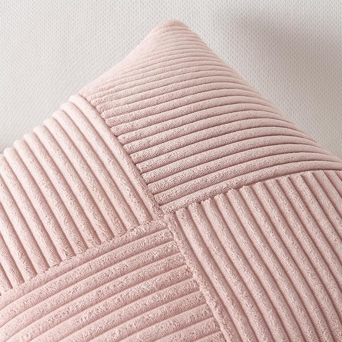 Topfinel Set of 2 Pink Decorative Yellow Throw Pillow Covers 18x18 Inch - Image 4