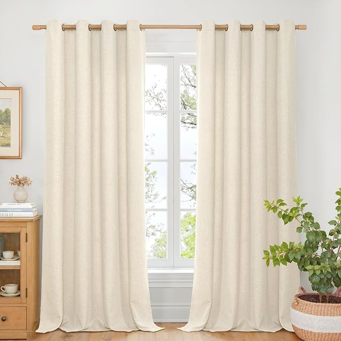 BGment Linen Curtains 95 Inch Long by BGment