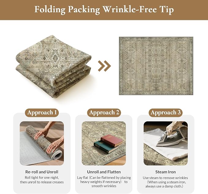GENIMO 2x5 Runner Rugs for Hallway, Machine Washable Non Slip Vintage Rugs - Image 5