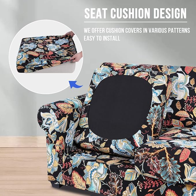 hyha Couch Covers, Chair/Sofa Covers, Floral Pattern, 2 Pieces, Armchair - Image 2