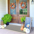 KOZYFLY Black and Beige Striped Porch Rug 2x4.3 Ft Washable Outdoor Rug by KOZYFLY