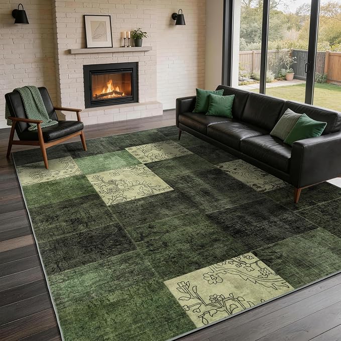 LIANLAM 5x7 Washable Area Rugs for Living Room and Bedroom, Vintage Boho - Image 4