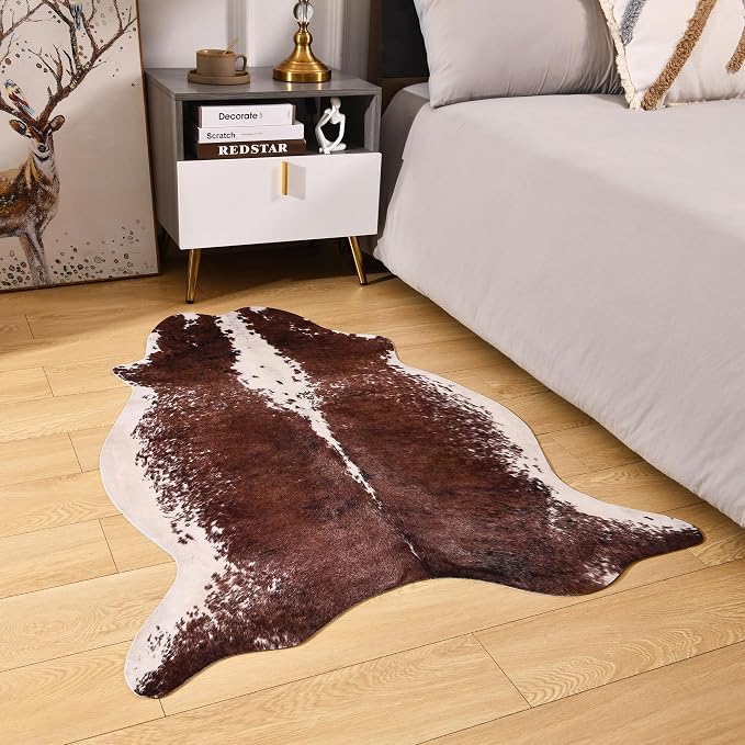 Easycozy Faux Cowhide Large Cow Print 3 x 4 Feet Thickened Elastic Rug - Image 5