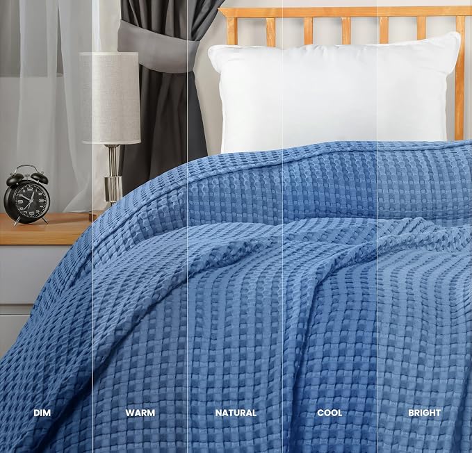 Utopia Bedding Wedgewood 100% Cotton Waffle Blanket 300 GSM Soft Lightweight - Image 5
