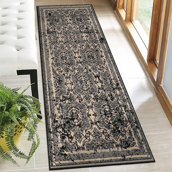 Vaukki Hallway Runner Rug, Vintage Shaggy Soft Laundry Rug Runner, Non Slip by Vaukki