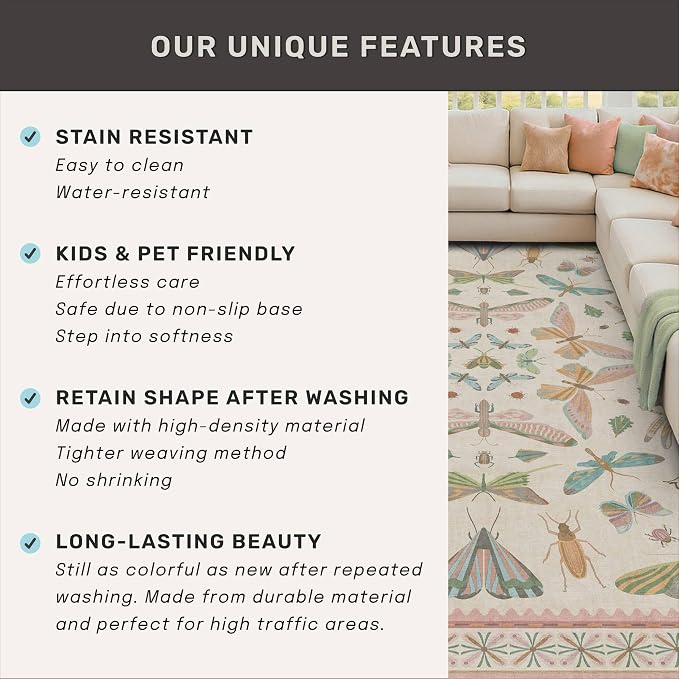 Insect Print 8ft Long Hallway Runner Rug - Image 5