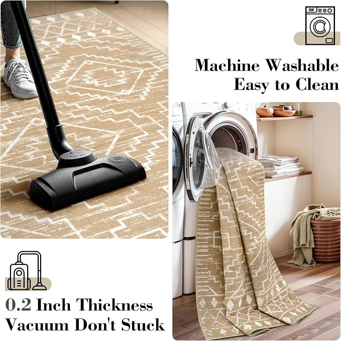Wonnitar Washable Kitchen Runner Rug 2x6, Moroccan Runners - Image 5