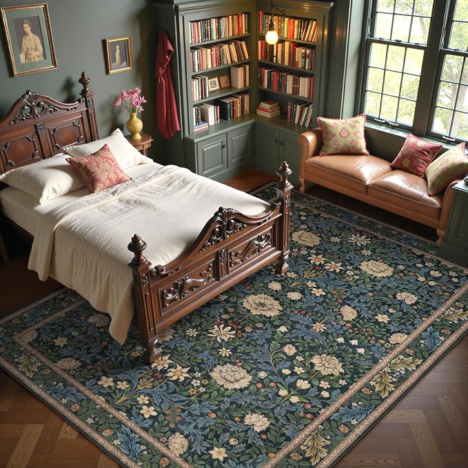 LIVEBOX Floral Area Rug 6x9, Washable Large Rugs - Image 8