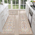 HEBE Boho Kitchen Rugs Sets of 3 Non Slip Washable Farmhouse Kitchen Rugs and by HEBE