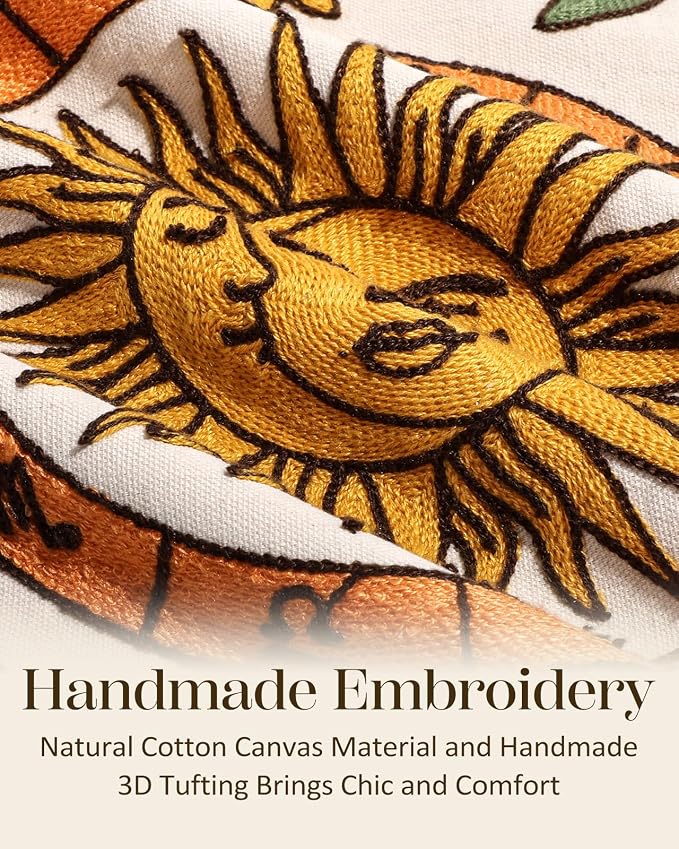 Embroidered Lumbar Pillow Cover 20x12 Inch - Image 2