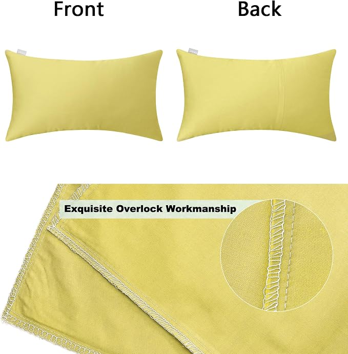 Thmyo 4-Pack 100% Cotton Lumbar Comfortable Solid Decorative Throw Pillow Case - Image 7