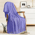 inhand Cornflower Blue Knitted Throw Blanket by inhand