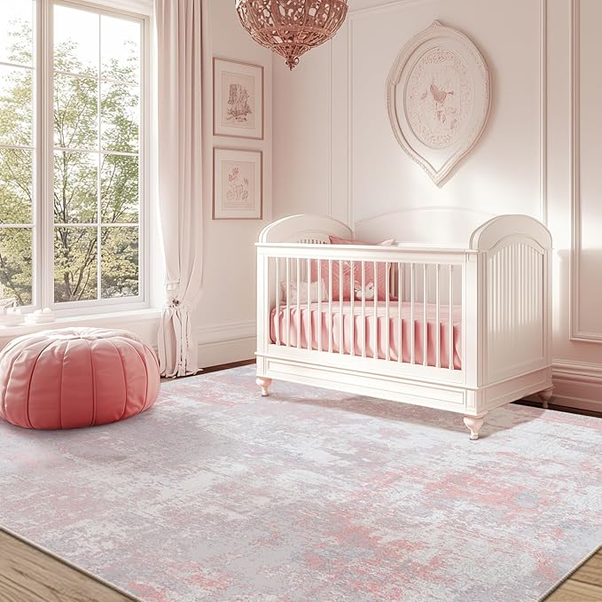 Washable Area Rugs 8'x10' Non-Slip Modern Abstract Soft - Image 2