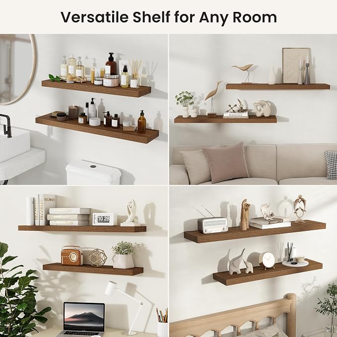 Fun Memories Rustic Wood Floating Shelves - Image 8