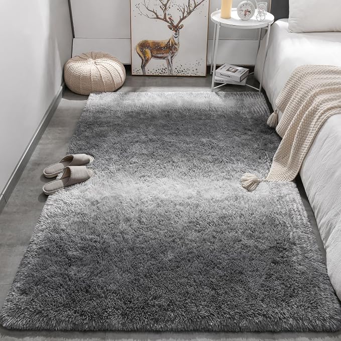 Meralax Gradient 5x8 Grey Rugs for Living Room Bedroom, Machine Washable Soft - Image 2