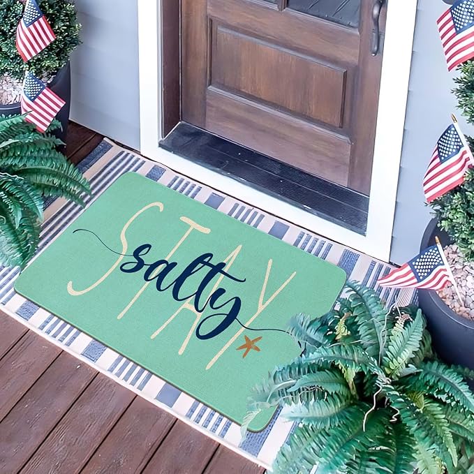Summer Door Mat, Stay Salty Beach Ocean Indoor Outdoor Non-Slip Doormat - Image 5