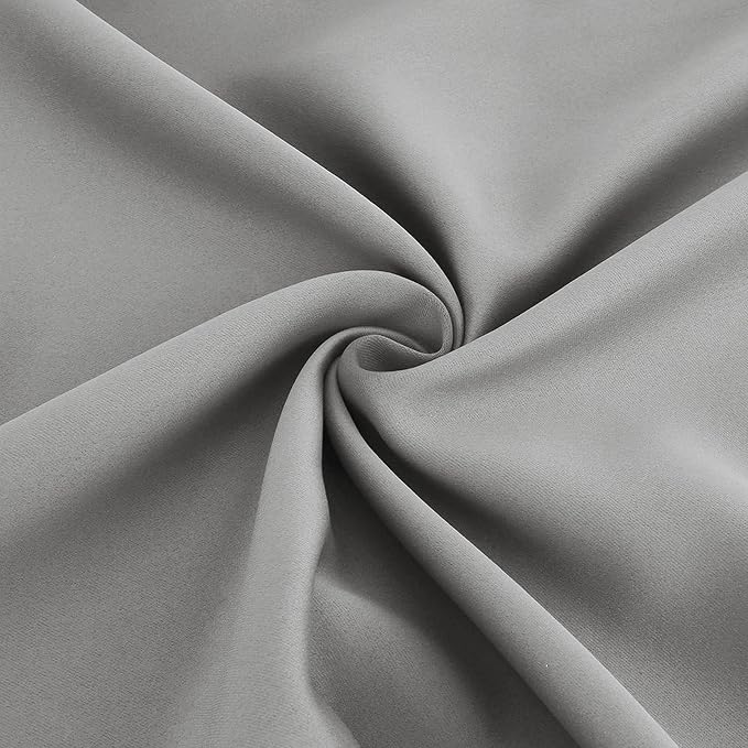 Diraysid Light Grey Grommet Blackout Curtains - Image 7