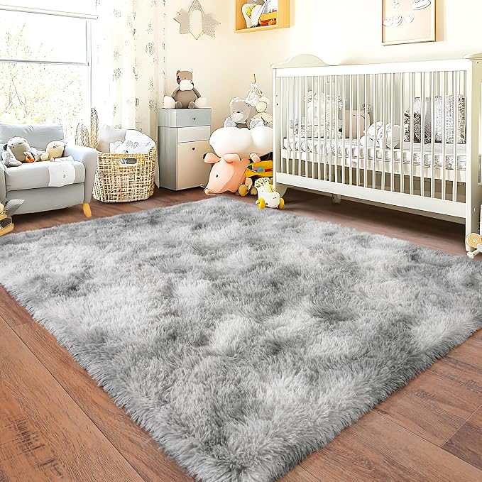 Large Soft Fluffy Rugs for Bedroom, Anti-Skid Indoor Carpet Nursery Rugs for - Image 7
