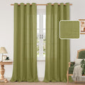 LAMIT Moss Green Linen Curtains 90 Inch Long by LAMIT