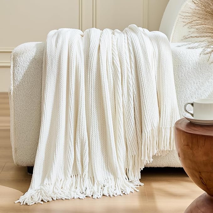 inhand Throw Blanket for Couch Bed, Chunky Chenille Woven Soft Blankets - Image 3