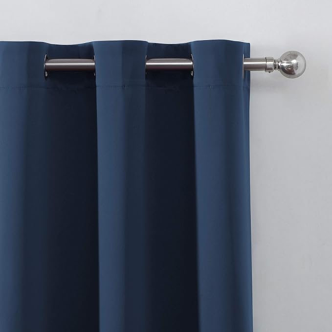 LEMOMO Blackout Curtains 66 x 95 inch/Navy Blue Curtains Set of 2 - Image 7