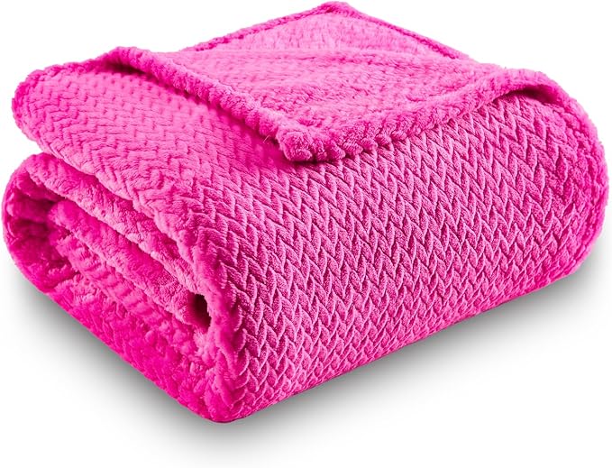 NEWCOSPLAY Super Soft Throw Blanket Hot Pink Premium Silky Flannel Fleece - Image 9