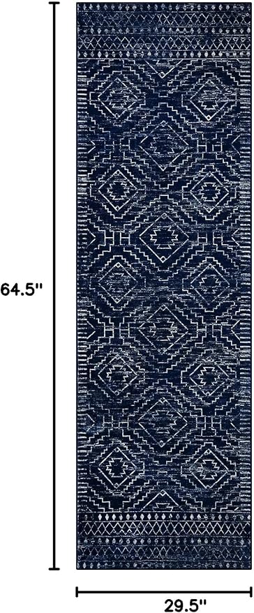 Wonnitar Washable Runner Rug for Kitchen, Non-Slip Long Geometric Rustic - Image 2