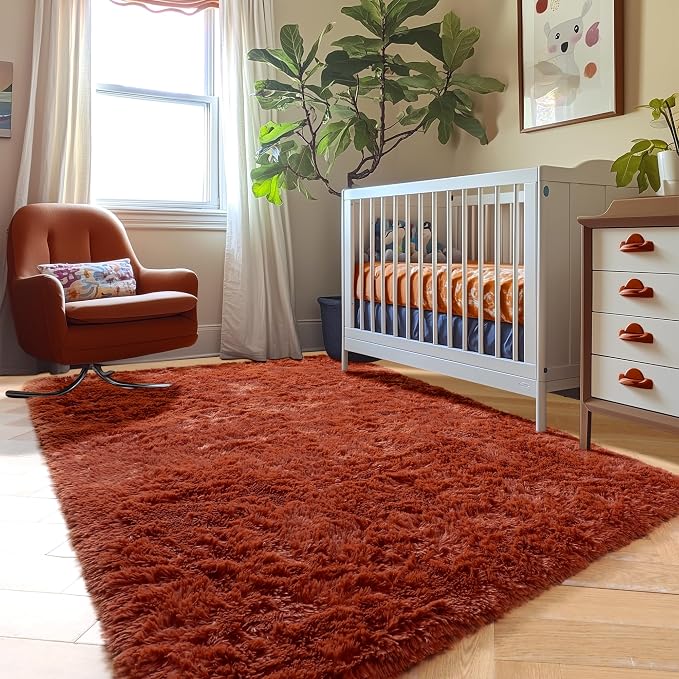 Amdrebio Terracotta Rust Large Area Rug 8x10 - Image 7